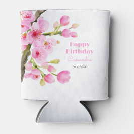 Chic Pink Cherry Blossom Sakura Floral Geburtstag Dosenkühler