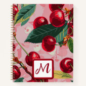 Chic Pink Cherry Retro Spiral Notebook Notizblock (Vorderseite)