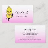Chic Pink Chick mit Brush Hair und Schönheitssalon Visitenkarte (Vorne/Hinten)