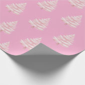 Chic Pink Christmas Trees Geschenkpapier (Ecke)