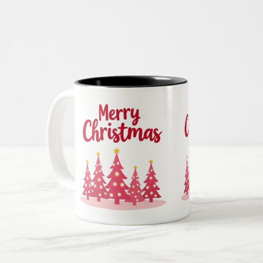 Chic Pink Christmas Vibes Holiday Tasse (Vorderseite Links)