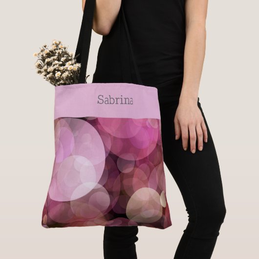 Chic Pink Circles Mit Monogramm Totbeutel Tasche (Von Nahem)