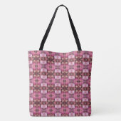Chic Pink Circles Mit Monogramm Totbeutel Tasche (Rückseite)
