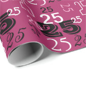 Chic Pink Coole Schriftart Zahlen Personalisiert Geschenkpapier (Rolleneckpunkt)