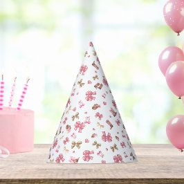 Chic Pink Coquette Cowgirl Bows Boots Muster Partyhütchen