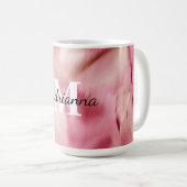 Chic Pink Cowgirl Cowhide Monogram Kaffeetasse (VorderseiteRechts)