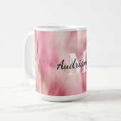 Chic Pink Cowgirl Cowhide Monogram Kaffeetasse (Vorderseite Links)