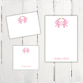 Chic Pink Crab | Coastal Sticky Notees Post-it Klebezettel