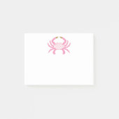 Chic Pink Crab | Coastal Sticky Notees Post-it Klebezettel (Vorderseite)