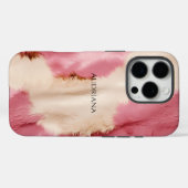 Chic Pink Cream Faux Fur Case-Mate iPhone Hülle (Rückseite (Horizontal))
