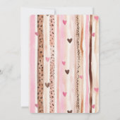 Chic Pink Cream Leopard Animal Stripes Baby Dusche Einladung (Rückseite)