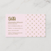 Chic Pink Crown Luxury Visitenkarte (Rückseite)