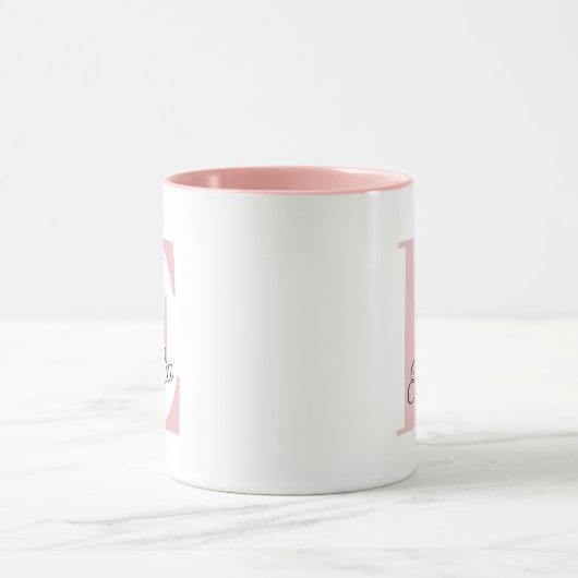 Chic pink Custom Monogram und Name Tasse (Zentrum)