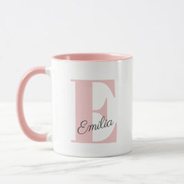 Chic pink Custom Monogram und Name Tasse