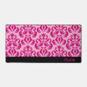 Chic Pink Damask Desk Mat Schreibtischunterlage (Vorderseite)