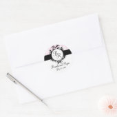 Chic Pink Damask Initial Wedding Sticker (Umschlag)