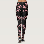 Chic Pink Damask Muster Women's Workout Leggings (Rückseite)