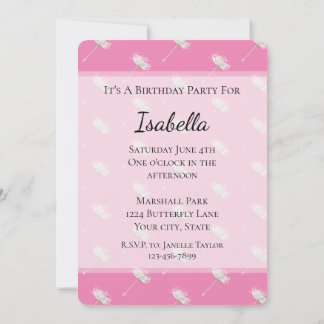 Chic Pink Dandelion Blume Geburtstag Einladung