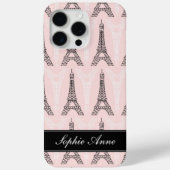 Chic Pink Eiffel Tower Pattern Case-Mate iPhone Hülle (Rückseite)