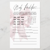 Chic Pink Elegant Baby Prediction Game Flyer (Vorne)