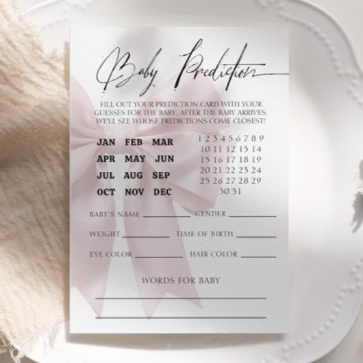 Chic Pink Elegant Baby Prediction Game Flyer