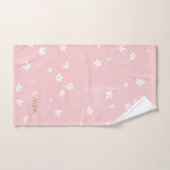 Chic Pink Farmhouse Sweet Daisies Girly Monogram Badhandtuch Set (Handtuch)