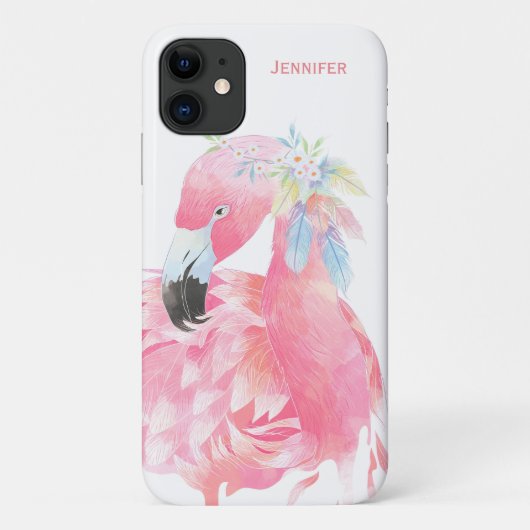 Chic Pink Flamingo Custom Case-Mate iPhone Hülle (Rückseite)