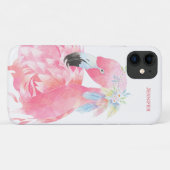 Chic Pink Flamingo Custom Case-Mate iPhone Hülle (Rückseite (Horizontal))