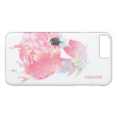 Chic Pink Flamingo Custom iPhone 7 Plus Fall Case-Mate iPhone Hülle (Rückseite (Horizontal))