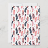 Chic Pink Flamingo Pension Party Einladung (Rückseite)