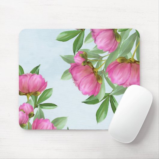 Chic Pink Flora Frische Pasta machen Mousepad (Mit Mouse)