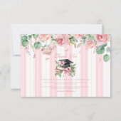 Chic Pink Floral Abschluss Dankeskarte (Vorderseite)