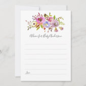 Chic Pink Floral Advice for baby Dusche Game Einladung (Vorderseite)