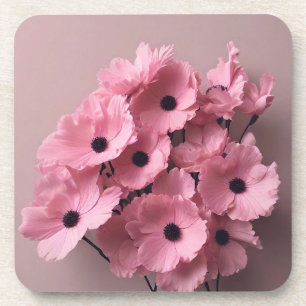 Chic pink floral Aquarell Bridal Getränkeuntersetzer