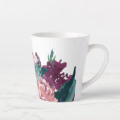Chic Pink Floral Bible Verse Typografie Milchtasse (Rechts)