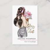 Chic Pink Floral Boss Schönheitsmode Visitenkarte (Vorderseite)