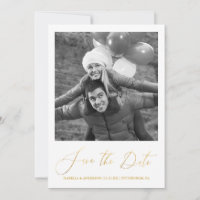 Chic Pink Floral Calligraphy Foto Save the Date