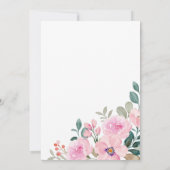 Chic Pink Floral Foliage 20. Geburtstag Einladung (Rückseite)