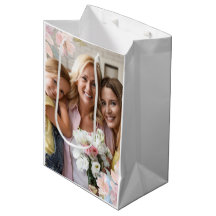 Chic Pink Floral Foto Muttertag Großmutter