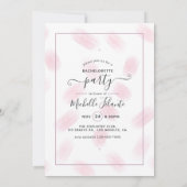Chic Pink Floral Junggeselinnen-Abschied Monogram Einladung (Rückseite)