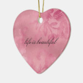 Chic Pink Floral Lace Keramik Ornament (Links)