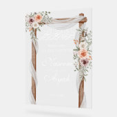 Chic Pink Floral muslimisches arabisches Party Acrylschild (Winkel)