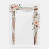 Chic Pink Floral muslimisches arabisches Party Acrylschild (Vorderseite)