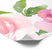 Chic Pink Floral Quinceañera Party Willkommen Poster (Ecke)