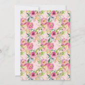 Chic Pink Floral Script Baby Dusche Danke Karte (Rückseite)