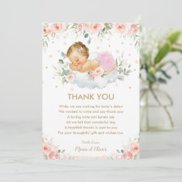 Chic Pink Floral Sweet Baby Girl Dusche Geburtstag Dankeskarte