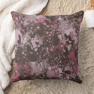 Chic Pink Floral Throw Kissen