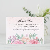Chic Pink Floral Vielen Dank Dankeskarte (Stehend Vorderseite)