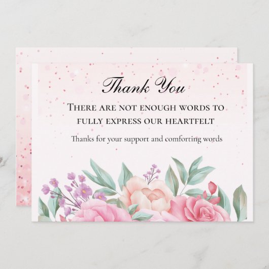 Chic Pink Floral Vielen Dank Dankeskarte (Vorne/Hinten)