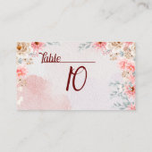 Chic Pink Floral Wedding Platzkarte (Rückseite)